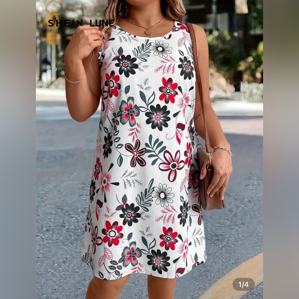 SHEIN Curve Multicolor Floral Dress